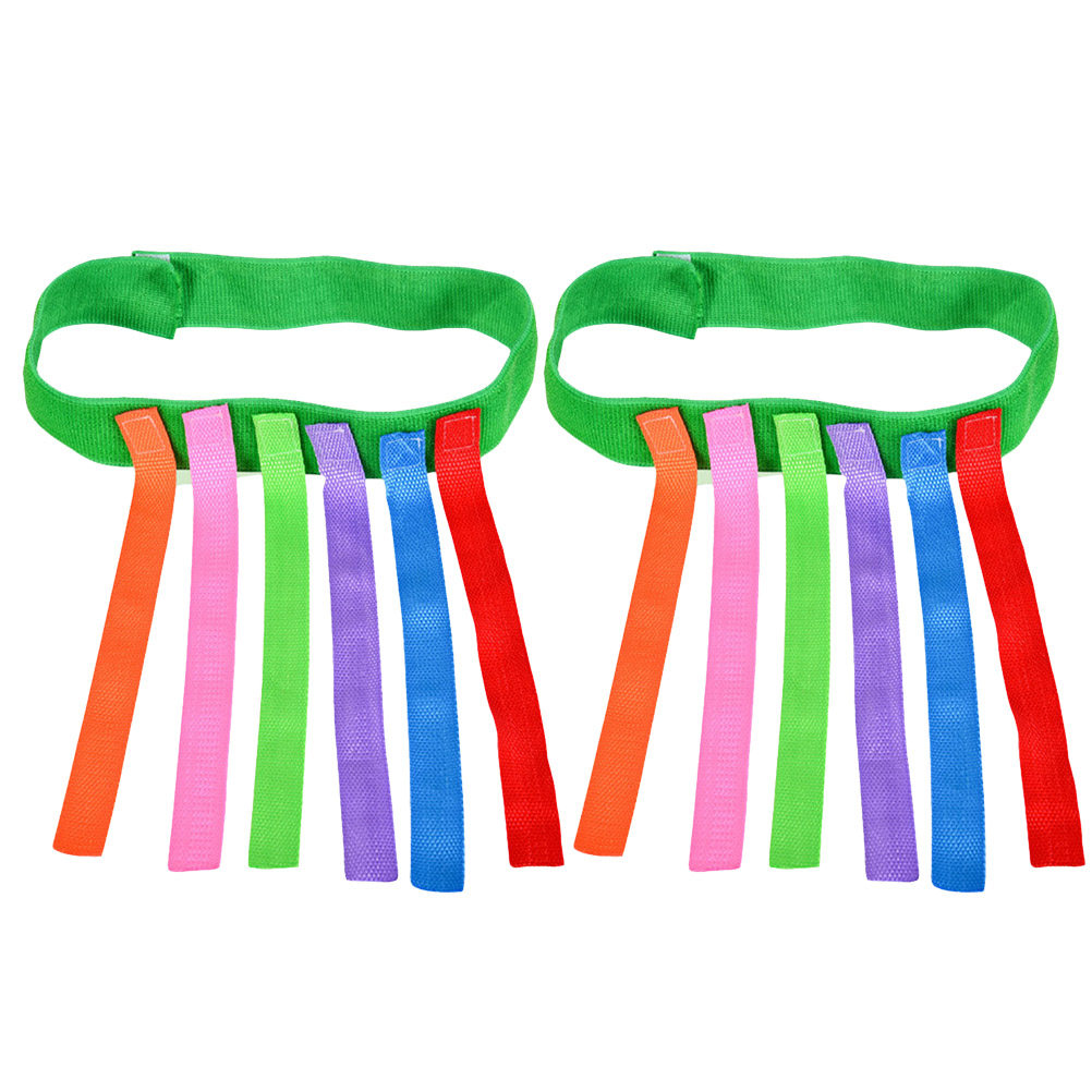 Kids Education Activities - 2개입 컬러풀 옥스포드 천 꼬리 잡아당기기