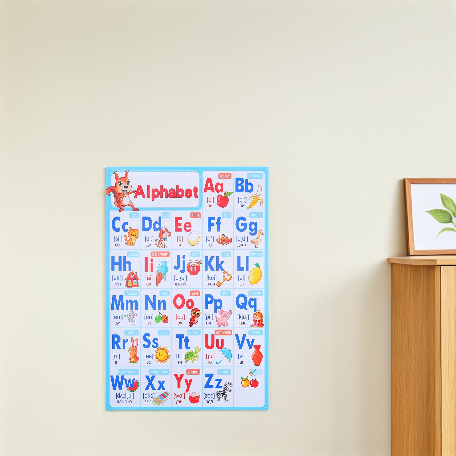 Kids Educational Poster - 알파벳 포스터 차트 ABC 유치원 교실