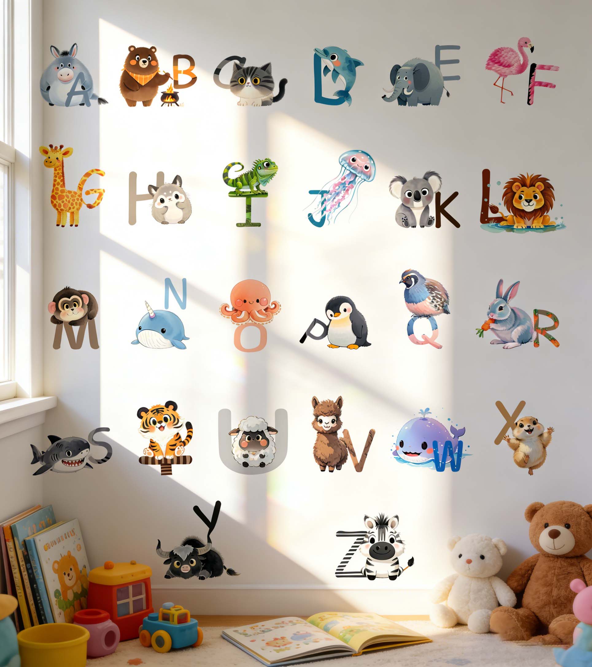 Kids Education Center - 26 글자 영어 알파벳 벽 스티커