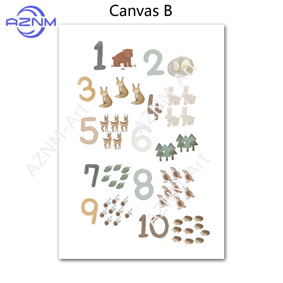 1/2pcs 교육 학습 숫자 동물 보육원 벽 인쇄 종이 - Kids Educational Poster 리뷰 및 가격
