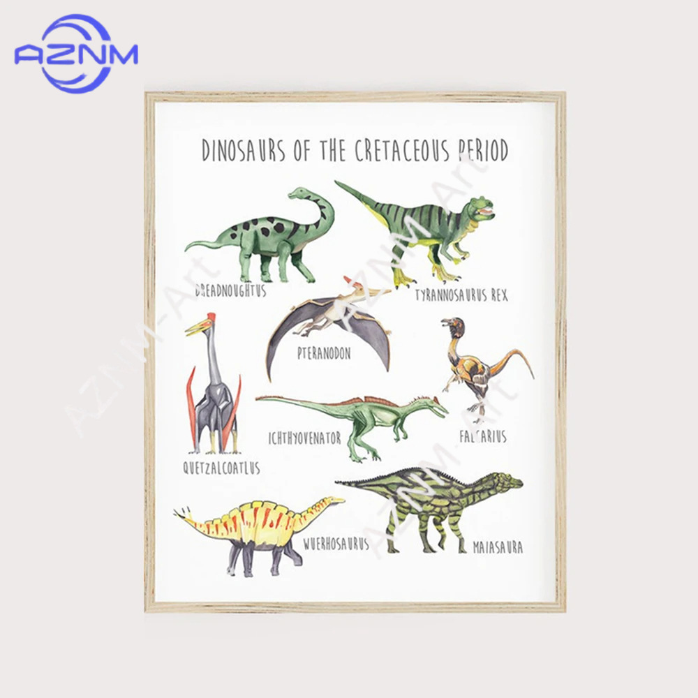 1/3PCS, 만화 공룡 종 영어 지식 학습 포스터 교 - Kids Educational Poster 리뷰 및 가격